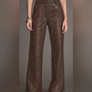 Peck & Peck Weekend Snake Style Chocolate Brown Pant Size 12  NWT